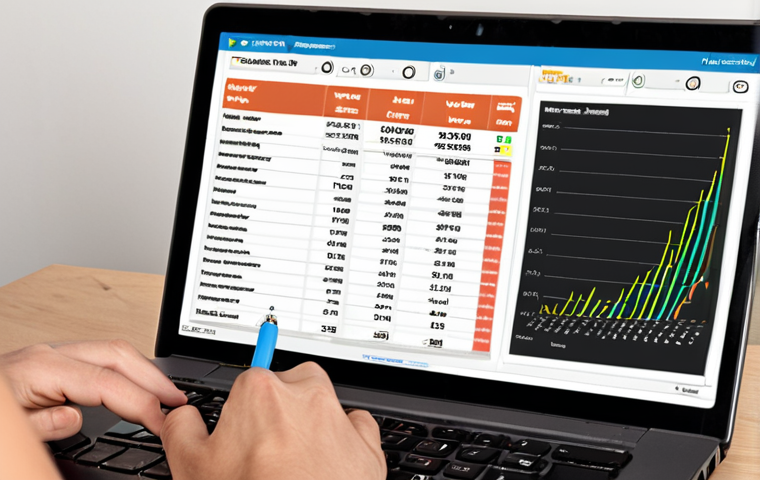 **

A detailed personal finance tracker spreadsheet on a laptop screen. The spreadsheet shows categories like "Rent/Mortgage," "Food," "Transportation," and "Entertainment." Graphs illustrate spending habits. A hand holds a pen, poised to analyze the data. Focus on the clarity of the spreadsheet and the analytical atmosphere.

**