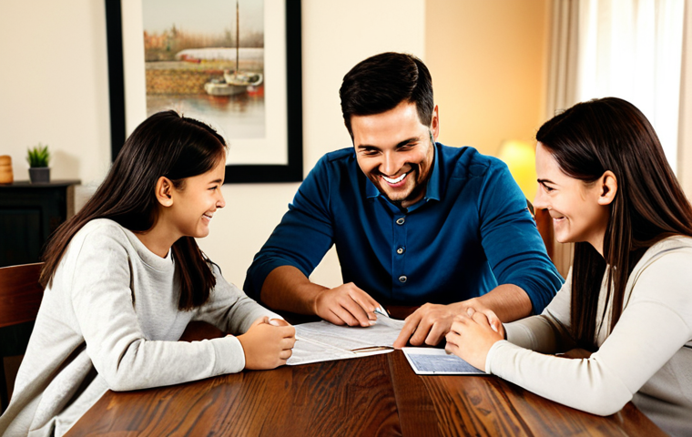 가치 기반 재정계획을 위한 커뮤니케이션 전략 - Financial Values & Family**
A family is gathered around a wooden table, discussing finances with sm...